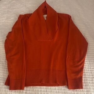 Banana Republic Women's Vibrant Orange Cowl Neck Sweater m medium